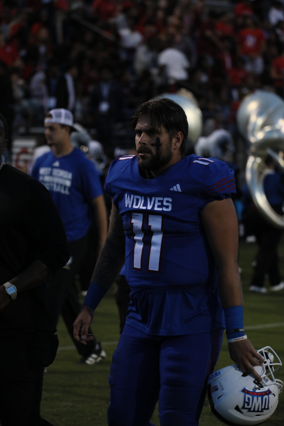 Picture of Colton Fitzgerald UWG football player in blue